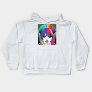 Rainbow Zombie Babe Kids Hoodie